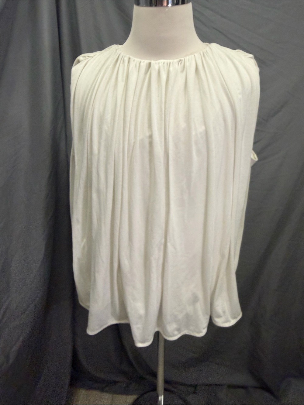 H&M Cream Gathered Neck Sleeveless Draped Toga Top